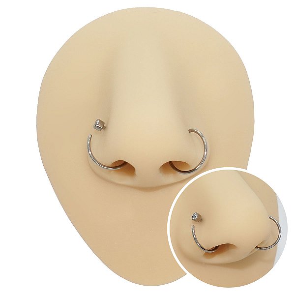 Piercing D Ring em Titânio Crista 2 em 1