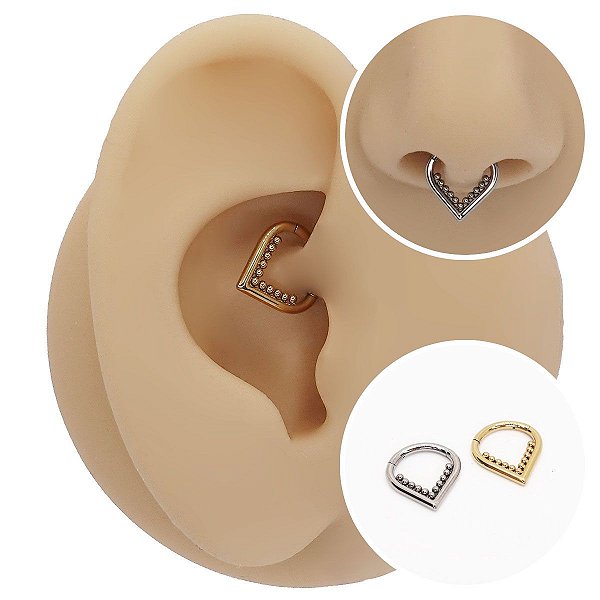 Piercing Argola Gota Titânio Segmento Articulado Indiano