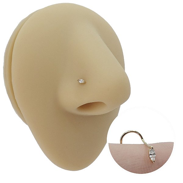 Piercing Nostil em Ouro 18K Navete