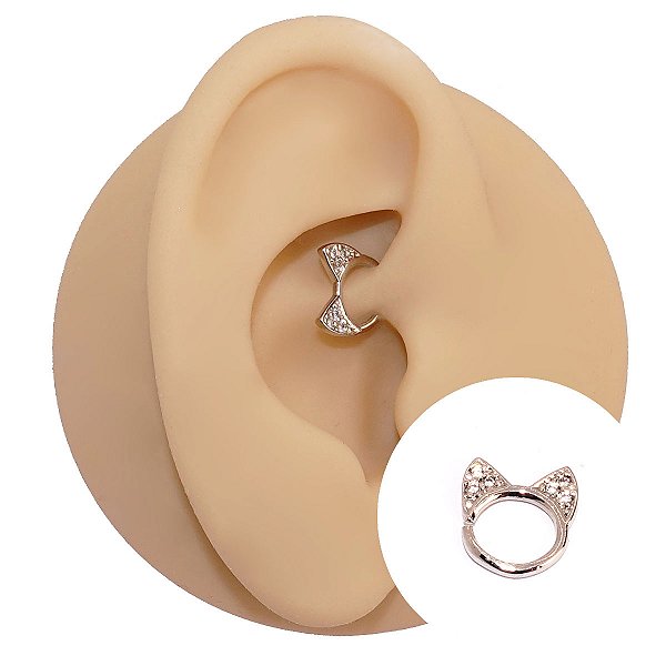 Piercing MINI Argolinha Folheado Torção Gatinho
