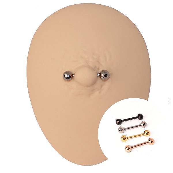 Piercing Barbell em Titânio PVD Disco