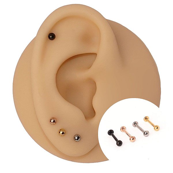Piercing Labret em Titânio PVD Disco