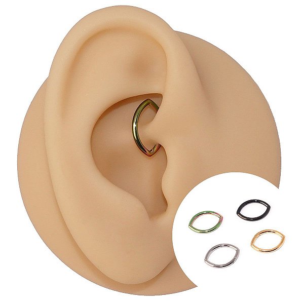 Piercing Argola Clicker em Titânio Segmento Oval 1,2mm Colors