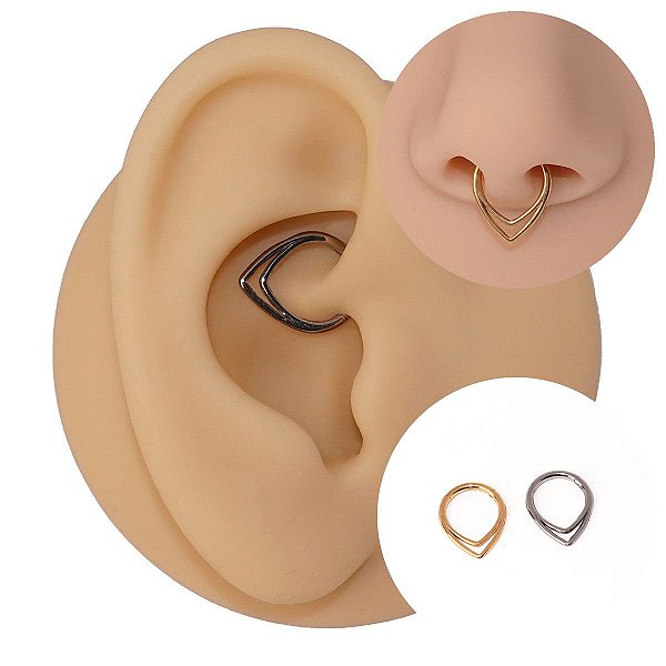 Piercing Argola Clicker em Titânio Vicky Liso Duplo