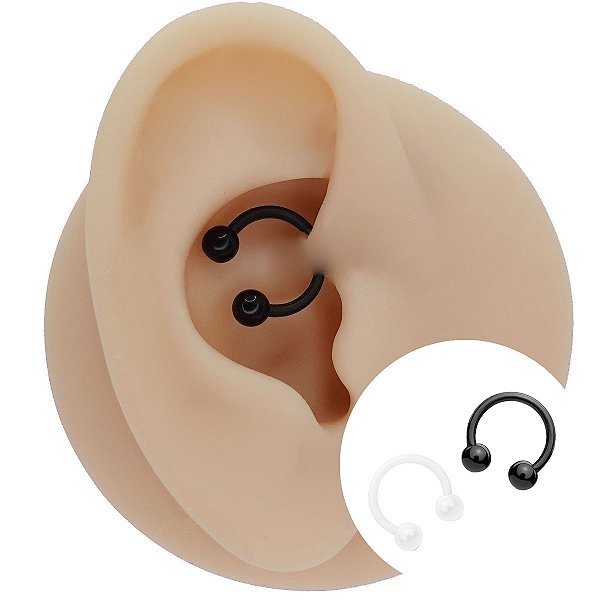 Piercing Ferradura 1,6mm em Bioflex