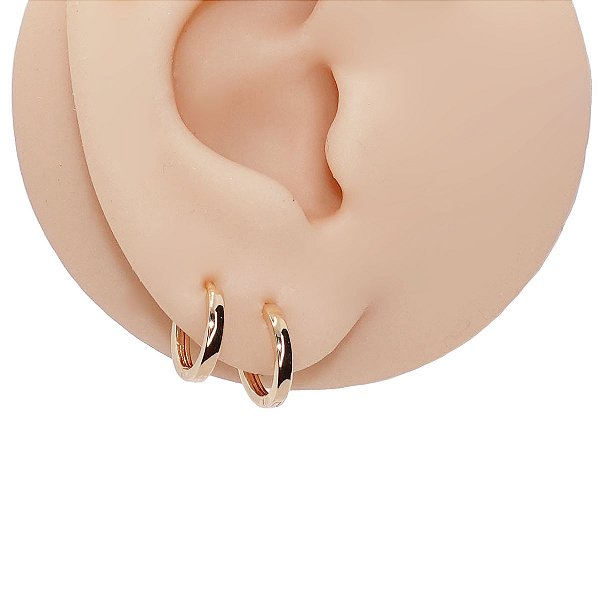 Brinco Argola Folheada Naked Fininha Dourada