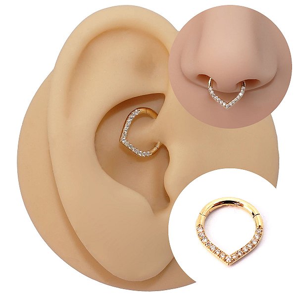 Piercing Argola Clicker Ouro 18K Vicky