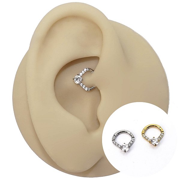Piercing Argola em Aço Mini Vicky Zircônia