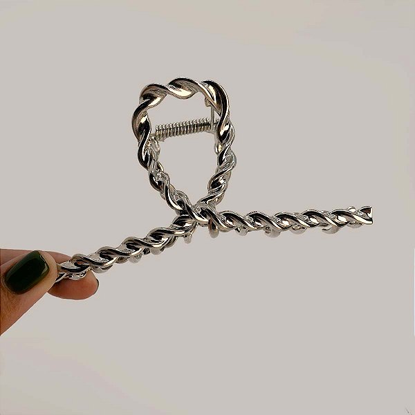 Presilha Piranha de Cabelo Folheada Entrelaçada Fashion