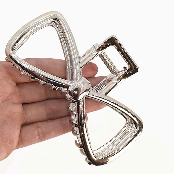 Presilha Piranha de Cabelo Folheada Laço Fashion