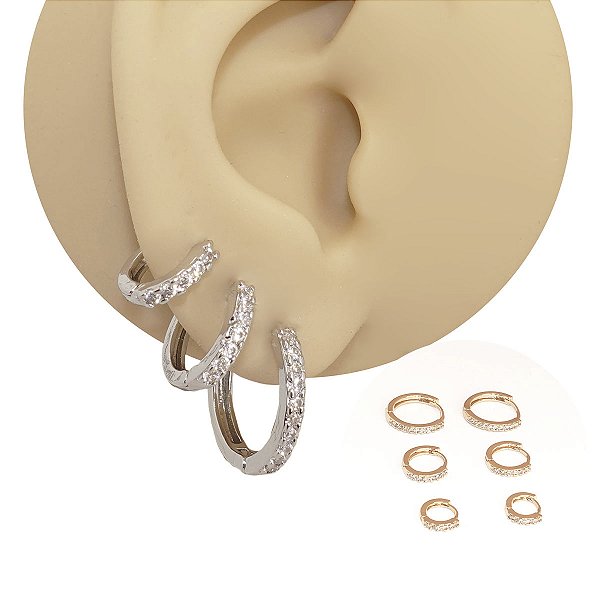 Mix Brincos Folheado Argola Livia