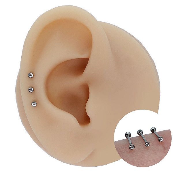 Trio Piercings Australianos Aço Cirúrgico