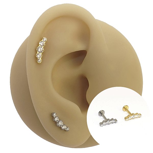 Piercing Labret Cascata em Titânio PVD Pop