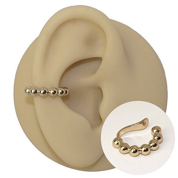 Piercing Argola Folheado Fake Bolinhas