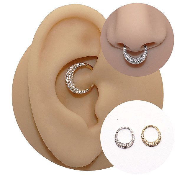 Piercing Argola Clicker em Ouro 18K Moon