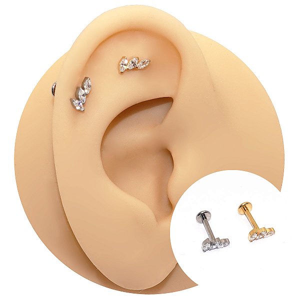 Piercing Labret em Titânio Ramo