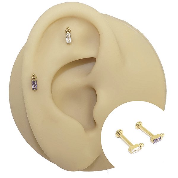 Piercing Labret em Titânio Navete Trilhon