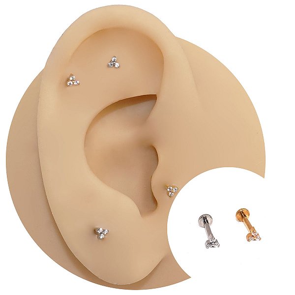 Piercing Labret em Titânio Mini Trilion Plug 1.0mm