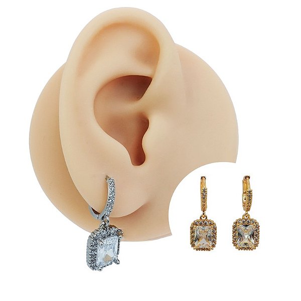Brinco Argola Clicker Folheado Zircônias Radiant