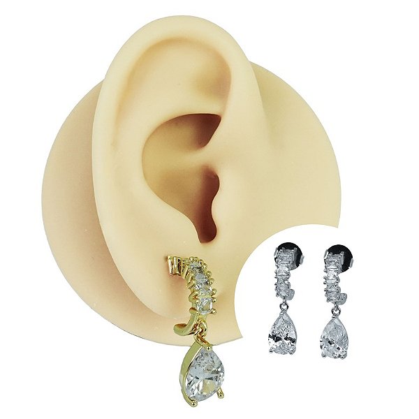 Brinco Folheado Diamond Drop