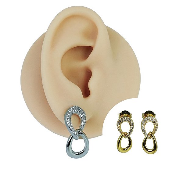 Brinco Folheado Zircônias Infinito