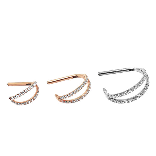 Piercing Argola Clicker em Titânio Half Lateral Duplo