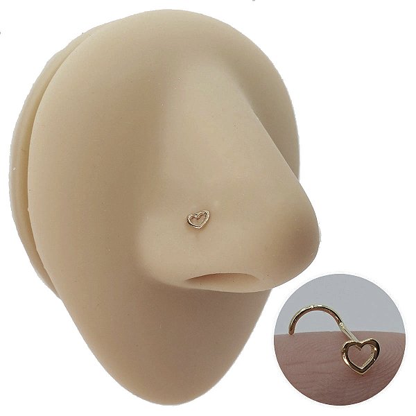Piercing Nostril em Ouro 18K Coração