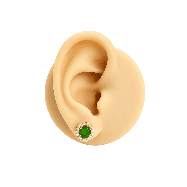 Brinco Folheado Redondo Zircônias