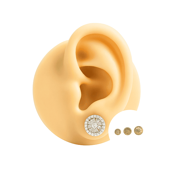 Brinco Folheado Pizza Zircônias