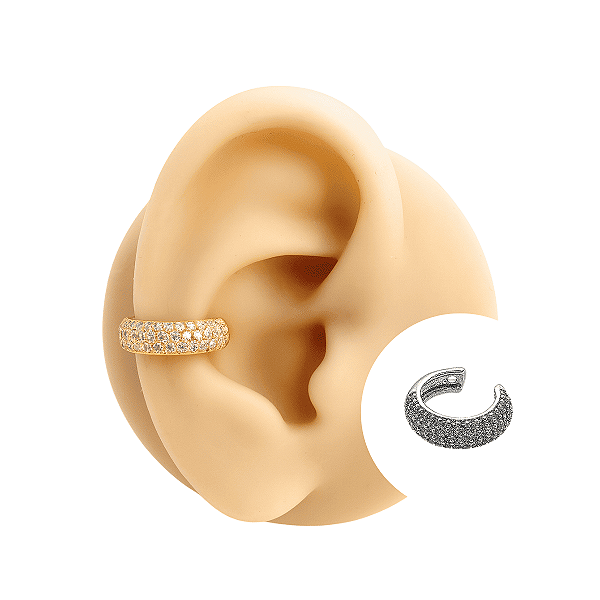 Piercing Argola Folheado Fake Four Zircônias