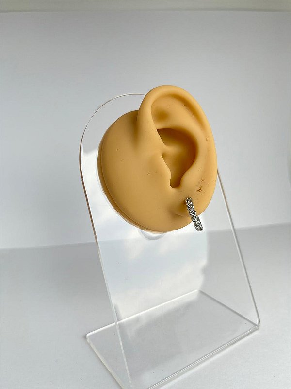 Brinco Argola Folheado Clicker Cravejada