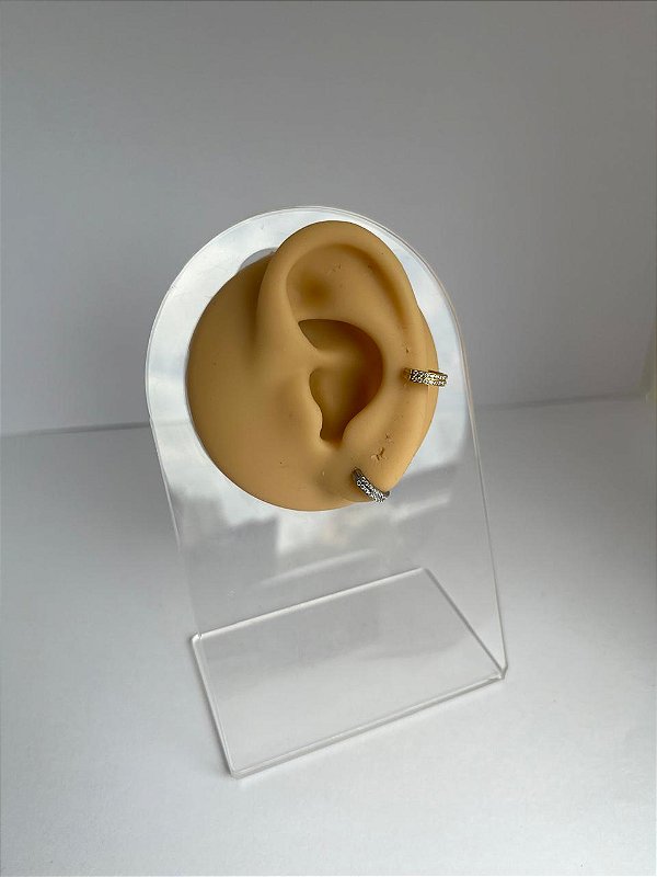 Piercing Argola Clicker em Titânio Half Duo Zircônias