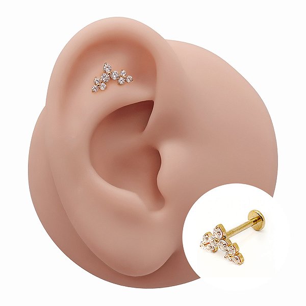 Piercing Cascata em Titânio Triple Trinity