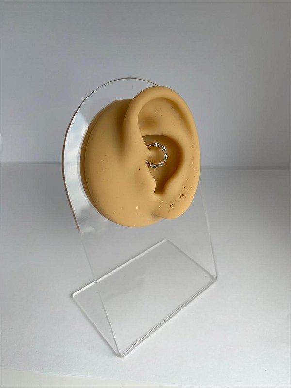 Piercing Argola Clicker em Titânio Zircônias Navete