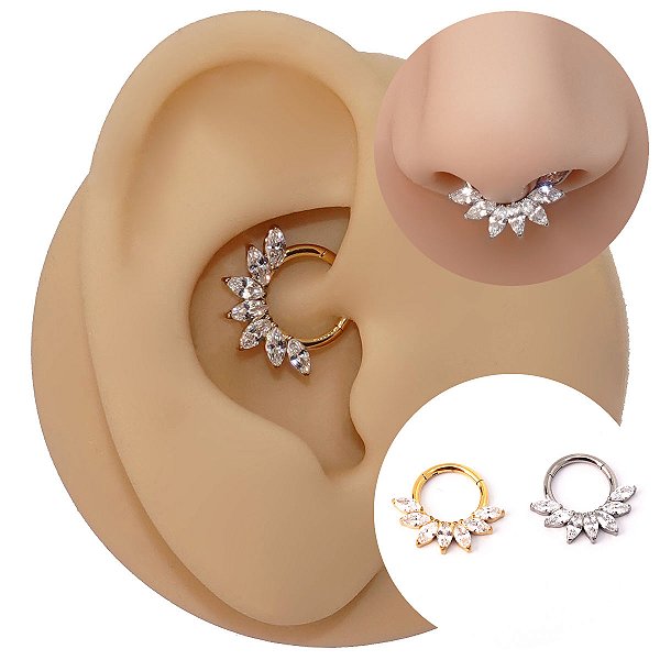 Piercing Argola Clicker em Titânio Glow