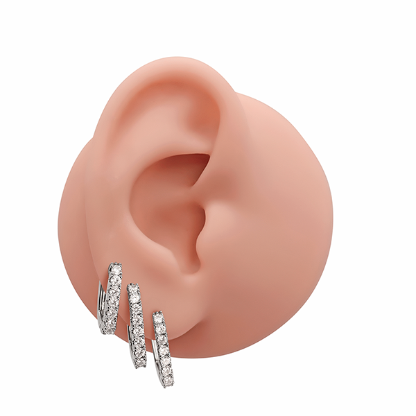 Mix Brincos Folheado Argolas Retângulo Zircônias