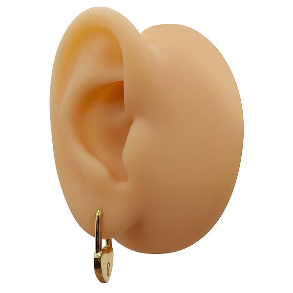 Brinco Cadeado Coração Prata 925