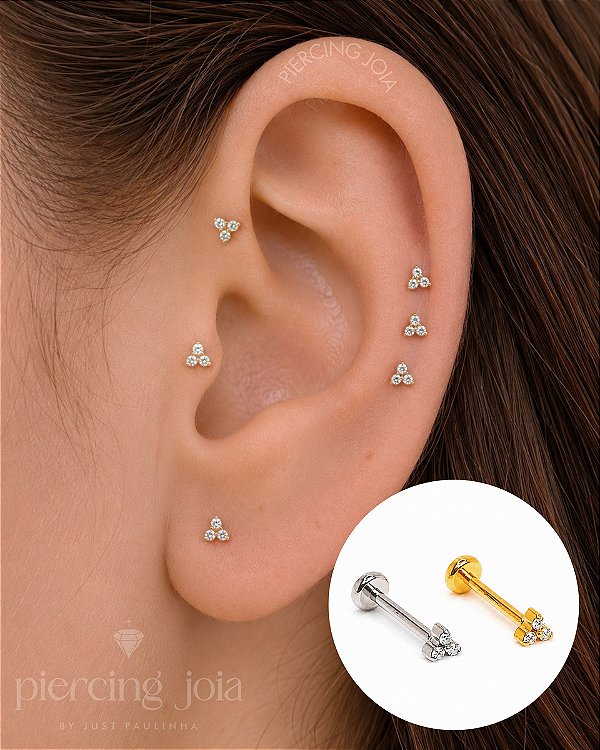 Piercing Australiano Labret em Titânio Mini Trinity