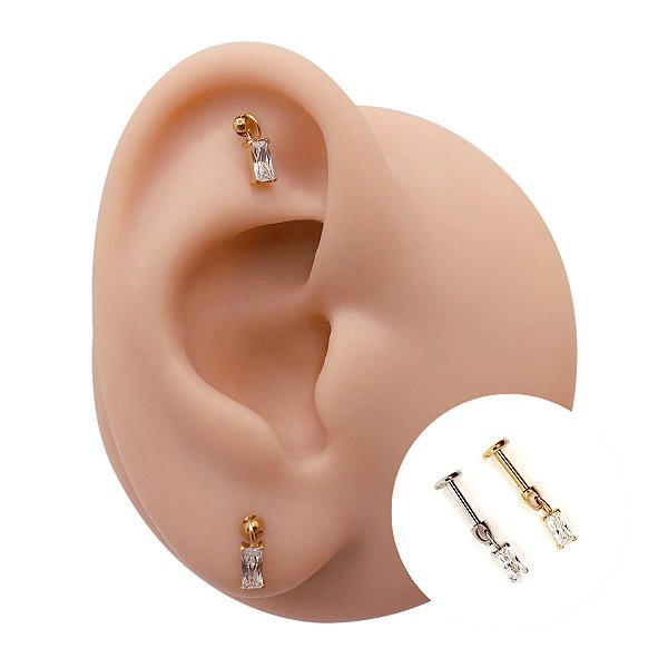 Piercing Labret em Titânio Pingente Bloquinho