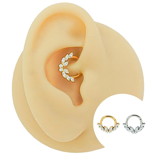 Piercing Argola Clicker em Titânio Borboleta Navetes