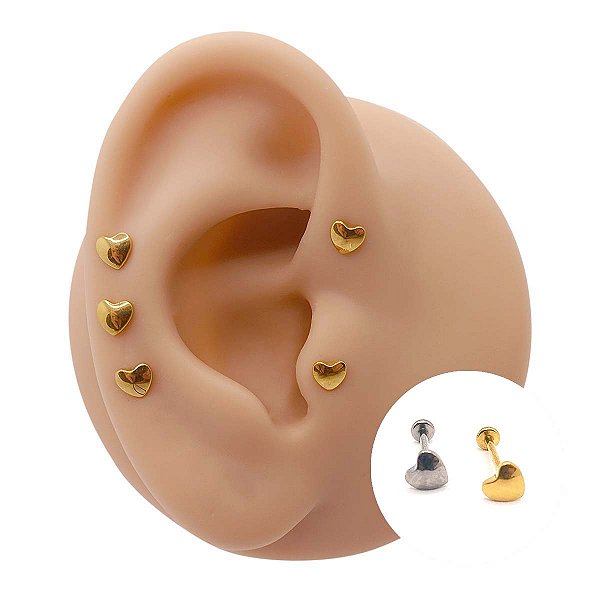 Piercings Australianos Coração Curvo em Titânio