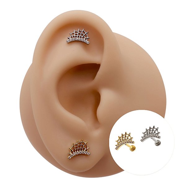 Piercing Cascata em Titânio Curve Teia