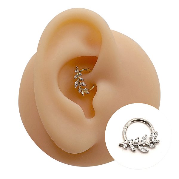 Piercing Argola Clicker em Titânio Ramo