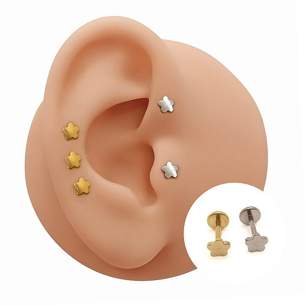 Piercings Australianos Flor em Titânio