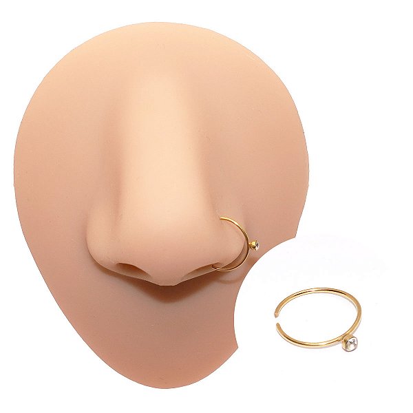 Piercing Argola Torção em Aço com Strass