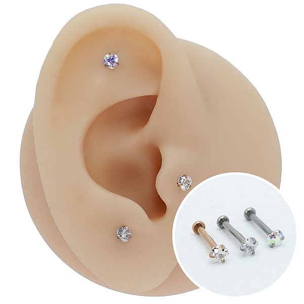 Piercing Labret em Aço PVD Coração BP