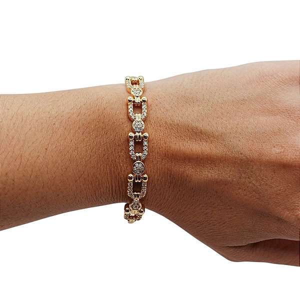 Pulseira Bracelete Folheado Luck