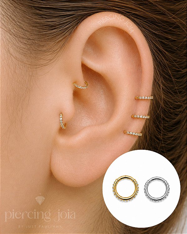 Piercings Australianos Argola em Titânio Zircônias