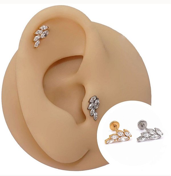 Piercing Labret Titânio Angel Wings Zircônia