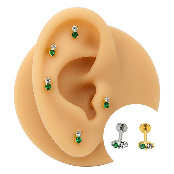 Piercing Labret em Titânio Zircônia Color